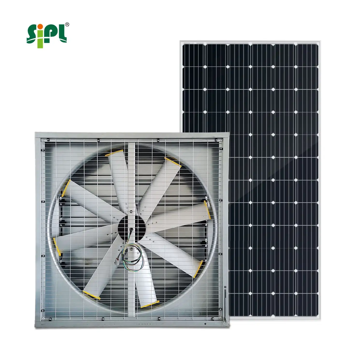 48'' 8 PCS Aluminum Fan Blades Direct Driven Solar Powered Industrial Exhaust Ventilation Fan for Greenhouse/ Factory