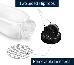 Factory Wholesale Ready to Ship 4Oz Square Glitter Shaker <b>Jars</b> Eco-Friendly PET Plastic Empty <b>Spice</b> <b>Jars</b> Butterfly Cap Packaging - Product Image 3