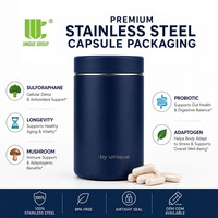 Pot de Voyage de Luxe OEM en Acier Inoxydable 304 de Qualité Alimentaire Zéro Déchet pour Capsules, Poudre de Magnésium, Nutraceutiques, NMN, Resvératrol – Sain et Efficace