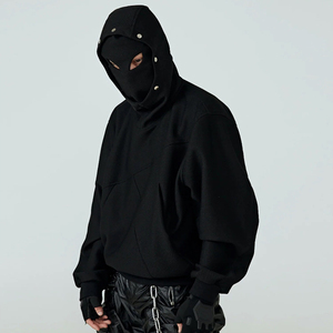 <span class=keywords><strong>Felpa</strong></span> Unisex Streetwear all'Ingrosso con Doppio <span class=keywords><strong>Cappuccio</strong></span>, Antivento, Calda, con Maschera, Oversize, Techwear, Casual, Premium - Product Image 1