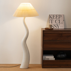 Nordic Luxury Ceramic <strong>Floor</strong> <strong>Lamp</strong> with Textile <strong>Shade</strong> Stylish Fabric <strong>Shade</strong> <strong>for</strong> Living Room Sofa Side Exhibition Hall Decor - Product Image 1