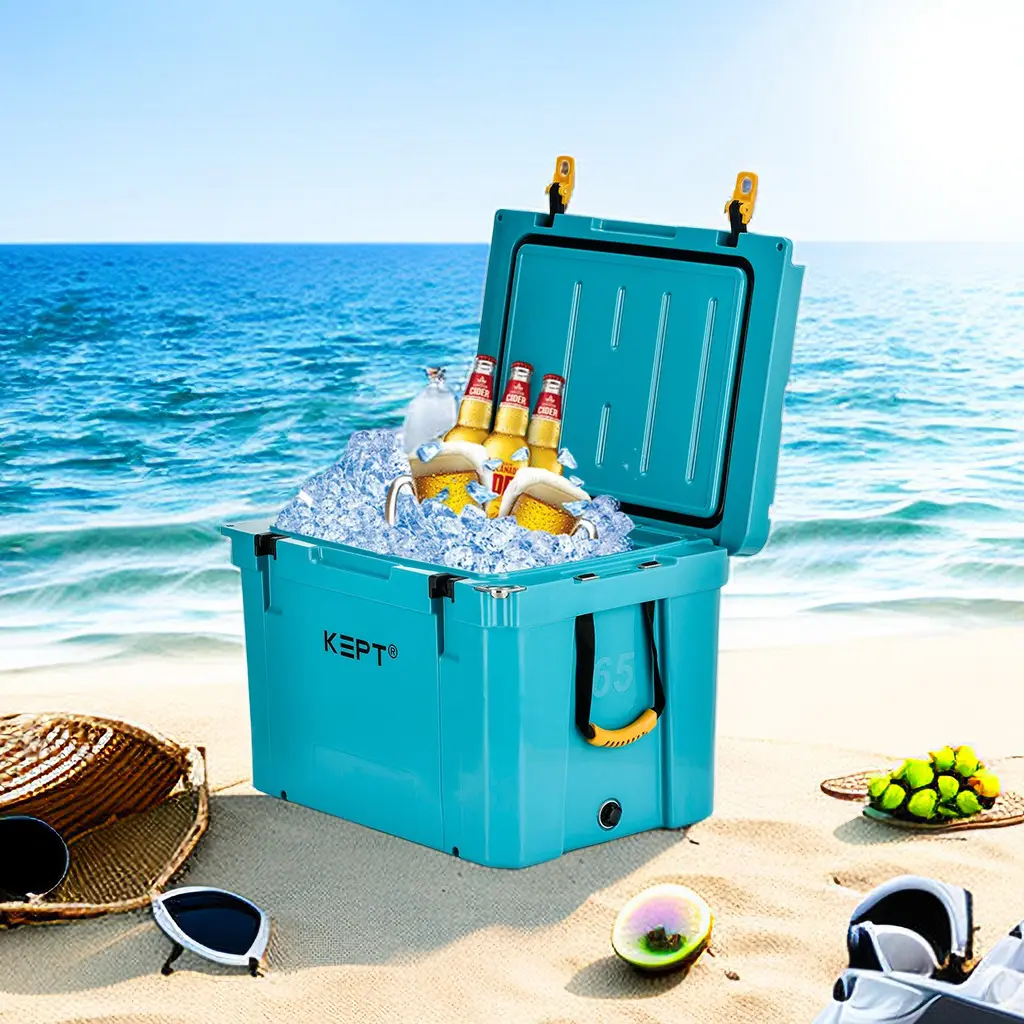 Large capacity 62l rotomolded hard cooler plastic picnic camping cooler portable ice chest box