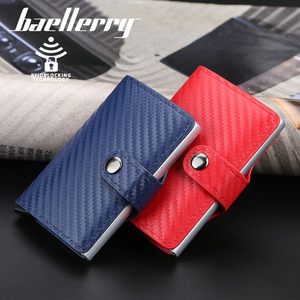 Baellerry Men's Card Holder PU Leather <b>RFID</b> <b>Blocking</b> Multi-slot Automatic Spring Opening Credit Card <b>Wallet</b> Black - Product Image 3