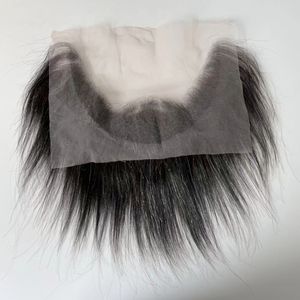 Emeda Swiss dentelle douce <span class=keywords><strong>barbe</strong></span> cheveux humains indien remy cheveux raides <span class=keywords><strong>Afro</strong></span> curl pour hommes maquillage - Product Image 2