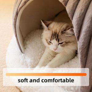 Pet Semi-Enclosed Tent <b>Bed</b> Polyester Filling PP Cotton Bubble Fleece Materials Washable Anti-Slip for Indoor All-Season Sleep - Product Image 6