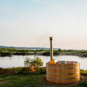 Hachillspa Bain à remous au feu de bois au design moderne avec revêtement en bois massif en acier inoxydable 304 Poêle à bois pour <span class=keywords><strong>spa</strong></span> extérieur - Product Image 6
