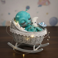 Poupée Alien Reborn en Silicone Pur Platine de 9 Pouces, Jouet Alien Bébé Réaliste en Silicone Souple, Cadeau Anti-Stress pour Enfants