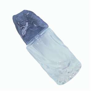 ขวดน้ำหอมแบบเติมได้ หรูหรา ทำจากแก้วใส พร้อมฝาคริสตัลสีดำธรรมชาติ - Product Image 1