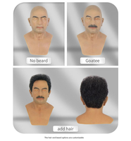 Masque de tête masculin en Silicone réaliste masque de visage en Silicone pour Crossdresser Cosplay Costume de fête couvre-chef homme d'âge moyen