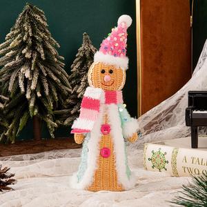 2025 New Christmas Decoration Gift 3D pink Gingerbread Man Plush Knitted Ornaments Cute <b>Doll</b> Christmas Decoration Gift - Product Image 5