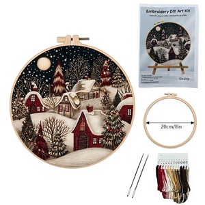 Beginner's <b>Christmas</b> <b>Embroidery</b> Starter <b>Kit</b> Cross Stitch Technique Handmade for Home Decor & Gift DIY Crafts Made From Cotton - Product Image 1