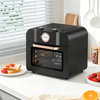 Four à Air Chaud Électrique 16L avec Commande à Bouton Rotatif, Mini Four de Comptoir Breveté Anti-Fumée, Certifié CE GS, Idéal pour Poulet Rôti et Pizza