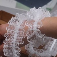 Bande de dentelle décorative en polyester à volants, 4 cm (1,6 pouces), style Europe-Amérique, pour bordures de vêtements et accessoires capillaires