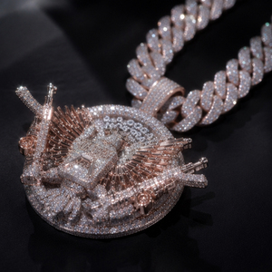 Ciondolo a forma di ala <span class=keywords><strong>d</strong></span>'aquila in moissanite colore <span class=keywords><strong>D</strong></span>, pavé completo, per rapper, feste e uso quotidiano - Vendita calda all'ingrosso - Product Image 2