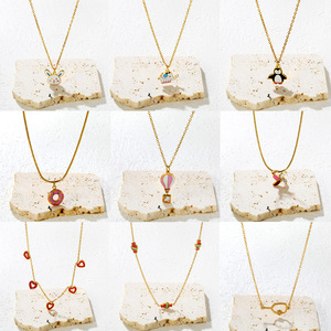 Collar con Colgante de Animal de Dibujos Animados, Acero Inoxidable, Regalo para Mujer, Joyería, Diseño de Conejo y Elefante, Cadena para Clavícula - Product Image 1