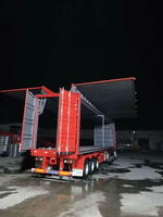 Camion à plateau à ailes neuf, vente chaude, 3 essieux, transport ouvert des deux côtés, 40 tonnes, camion à plateau à ailes pour le transport de marchandises en vrac, vente de remorques