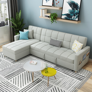 Sofá cama multifuncional pequeña sala de estar almacenamiento doble esquina concubina sentado y durmiendo doble uso plegable - Product Image 3
