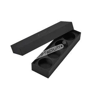 Simple Removable Lid Style Rigid Black Color Printed Paper 4 Bottle Gift Sets Luxury Car Perfume Packaging Box