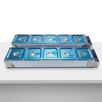 Elektrischer Tisch-Bain-Marie Speisenwärmer 5 304 Edelstahl Buffet-Server mit Thermostat für Restaurant Catering Gewerbeküche