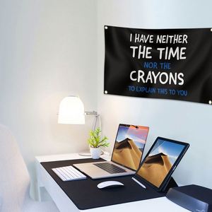 Tapisserie murale décorative 3x5 pieds pour chambre, dortoir universitaire, chambre à coucher, salon - Je n'ai ni le temps, ni l'espace pour ça. - Product Image 4