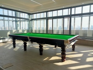 Table de billard professionnelle de luxe en acier avec coussinets en pierre de Jiujiang et bois massif, table de snooker de 12 pieds avec billes - Product Image 5