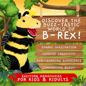 Animales de Peluche Suaves y Abrazables de Alta Calidad, Personalizables, Combinación de Abeja y Tiranosaurio, Regalos Únicos y Lindos para Niños, Niñas y Amigos - Product Image 4