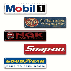 Letrero Metálico Vintage para Garaje de Autos, Mobil 1, NGK, Goodyear, Snap-on, Decoración Retro para Pared - Product Image 1