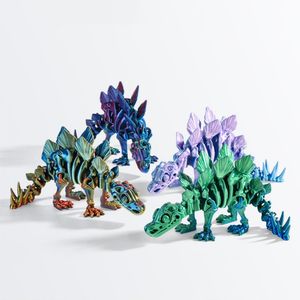 Juguete de Simulación de Articulaciones de Dinosaurio Impreso en 3D, Tiranosaurio Rex, Pterodáctilo, Triceratops, <span class=keywords><strong>Estegosaurio</strong></span>, Dragón, para Mayores de 14 Años - Product Image 5