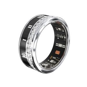 แหวนสมาร์ทวัสดุเหล็กเพชร V2 ปรับแต่งได้ พร้อมควบคุมผ่านแอป สำหรับผู้ชายและผู้หญิง ตรวจสอบสุขภาพ การนอนหลับ และกิจกรรมต่างๆ กันน้ำระดับ IP68 - Product Image 1