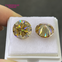 Cadermay Vente Chaude Forme Ronde Coloré Moissanite Diamant Champagne Moissanite Pierre En Vrac
