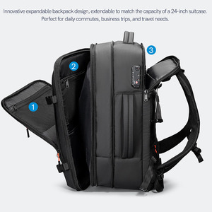 <span class=keywords><strong>Sac</strong></span> à dos de mode en polyester compressé <span class=keywords><strong>sous</strong></span> <span class=keywords><strong>vide</strong></span>, unisexe, double compartiment, séparation sec/humide, antivol, pour ordinateur portable, grande capacité, pour affaires - Product Image 5
