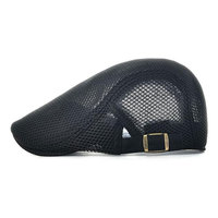 Gorra de Estilo Newsboy Unisex para Adultos, Malla Vintage, Bordado 3D, Ajustable, 100% Algodón, Transpirable, para Uso Casual de Verano al Aire Libre, con Espacio para Cola de Caballo