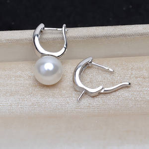 Pendientes de Plata S925 en Forma de U para Mujer, 8-14 Perlas, Accesorios DIY, Bandeja Vacía 4051, Colección Año Nuevo 2022 - Product Image 2