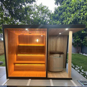 Maisons de sauna en bois massif écologiques modernes et luxueuses vendues en usine, en pin finlandais, conçues pour les hôtels et les cabanes de jardin - Product Image 1