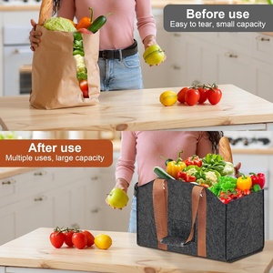 Multi Purpose Foldable <strong>Large</strong> <strong>Log</strong> <strong>Basket</strong> Stable Thick Firewood Felt Storage <strong>Basket</strong> with Long Shoulder Strap and Reinforced Handle - Product Image 6