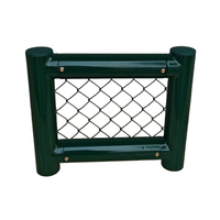 Clôture de sécurité pour terrain de basket-ball |   Filet de protection extérieur en treillis galvanisé pour sports, vert foncé/bleu marine/noir, système Easy Glide
