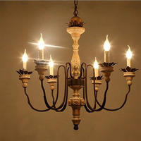 Lustre néoclassique français pour salon, sculpture sur bois, suspension longue, hauteur réglable, design moderne pour éclairage d'escalier