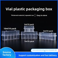 Boîte d'emballage personnalisée pour flacons, en plastique PP haute transparence, modèle 035, boîte rectangulaire pour le stockage de vaccins en poudre lyophilisés