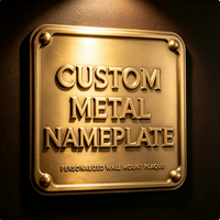 Placa Conmemorativa Personalizada de Latón y Aluminio con Grabado en Relieve 3D, Decoración de Pared Metálica, Letrero con Nombre