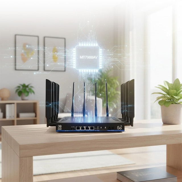 Factory WiFi 7 5G Wireless Router with Dual 5G 19000Mbps Tri Band 10G SFP Plus Port 2.5G WAN High Speed Wireless Router WiFi 7