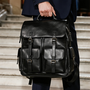 Commercio all'ingrosso di alta qualità nero Top in <span class=keywords><strong>pelle</strong></span> di grano <span class=keywords><strong>zaino</strong></span> da <span class=keywords><strong>uomo</strong></span> fatto a mano retrò in vera <span class=keywords><strong>pelle</strong></span> <span class=keywords><strong>zaino</strong></span> per Laptop per uso quotidiano - Product Image 6