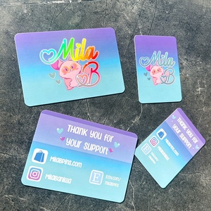 Pins de Esmalte Metálico con Forma de Esquina Redondeada, Logotipo Personalizado Impreso, Tarjetas de Agradecimiento con Lámina Láser para Compras - Product Image 2