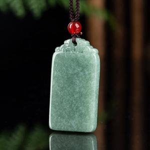 Colgante de Jadeíta Natural Wu Shi Pai Verde Guisante, Diseño Original, Estilo Chino, UNISEX, con Certificado de Tasación HJ42 - Product Image 2