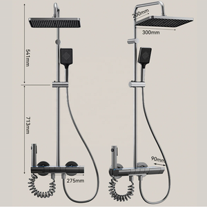 Sistema <span class=keywords><strong>Doccia</strong></span> Termostatico con Doppio Comando, Soffioni <span class=keywords><strong>Doccia</strong></span> a Pioggia e Getto, Valvola in Ceramica, Struttura in Ottone, Protezione Anti-scottatura | - Product Image 4
