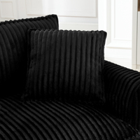 Fauteuil paresseux avec dossier et coussin d'assise moelleux, idéal pour le salon et la chambre - Noir