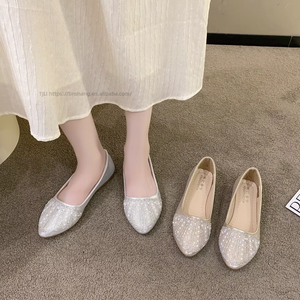 Wholesale Gold Silver Women Comfort Pointed Toe Ballet Dress <b>Shoes</b> Ladies <b>Shoes</b> Flats - Product Image 3
