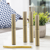 Porte-brosse à dents en bois AL-MUMEEZ de haute qualité, étui pour bâtonnet de miswak, design gravé au laser, logo personnalisé |   Support en bois uniquement
