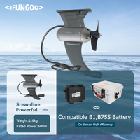 Propulseur électrique Fin Y01-K à moteur haute puissance, poussée de 13,5 kg/29,7 lb, batterie 600 W, pour 4 à 6 personnes, spécial leurre et kayak