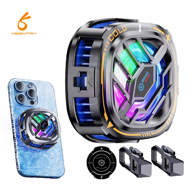2025 New X76 Magnetic Semiconductor Cooler Phone Radiator Mini Cooling Fan Wireless Fast Charging Portable Adjustable