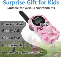 Talkies-walkies roses pour enfants, 1 paire, avec écran LCD rétroéclairé, portée de 3 km, pour enfants de 3 à 12 ans, pour le camping, la randonnée, radio bidirectionnelle